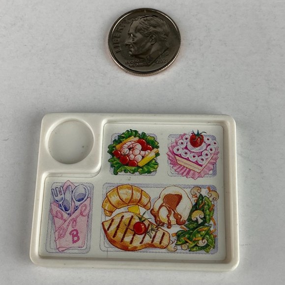 Barbie Playset Accessory Meal Tray With Pretend Food Sectional Kids Pretend Play - Picture 6 of 6